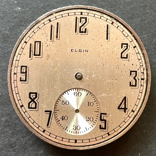 Antique 1928 Elgin Grade 303 Pocket Watch Movement Running Ticks 12s 7j USA