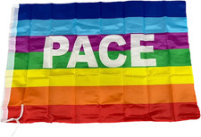 Bandiera Pace PACIFISTA Manifestazione Tessuto Misura Standard 60 X 90 Cm
