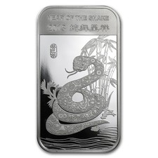 1 oz Silver Bar - APMEX (2013 Year of the Snake) 99.37 per troy oz