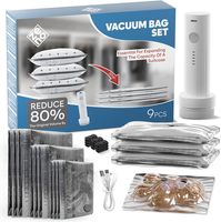 Vakuumbeutel Set Transparent 9 StüCk Mit Elektropumpe FüR Kleidung