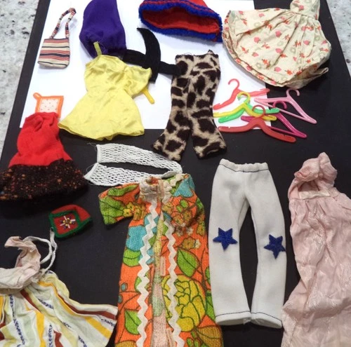 1970s Vintage Barbie Tammy Friends Sized Clothing Accessories Huge Lot Some TLC