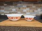 Vnge Pyrex Cinderella Mixing Bowls Friendship Pattern 440 Ser 2 1/2Qt 1 1/2Pt