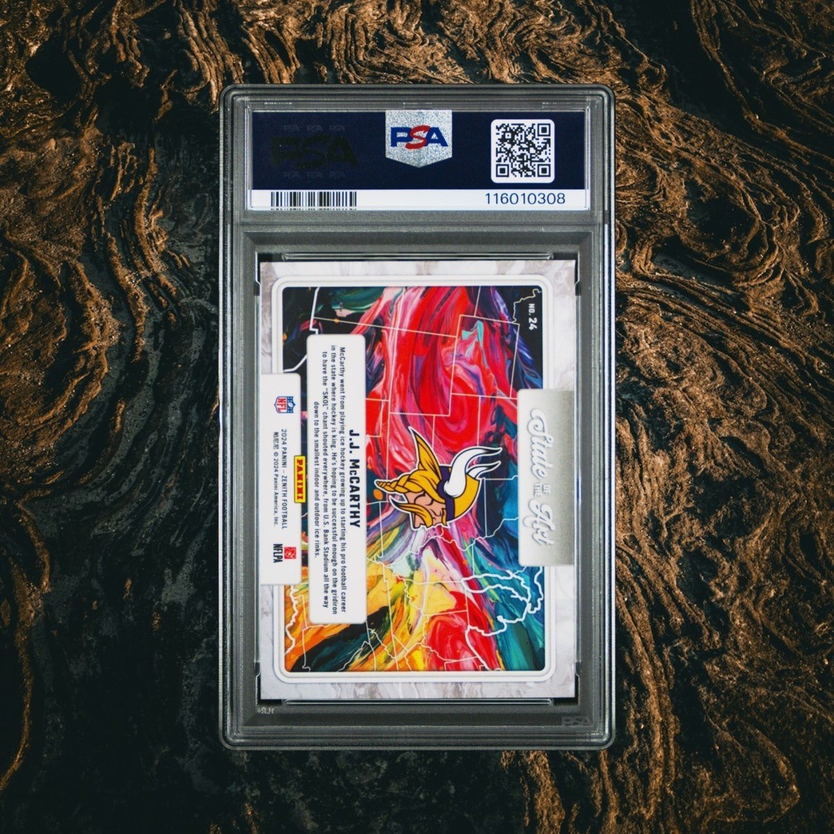 2024 Panini Zenith - State of the Art J.J. McCarthy #24 (RC) for