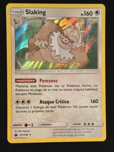 Slaking 115/168 Holo Rare Celestial Storm Pokemon Card SPANISH Near Mint