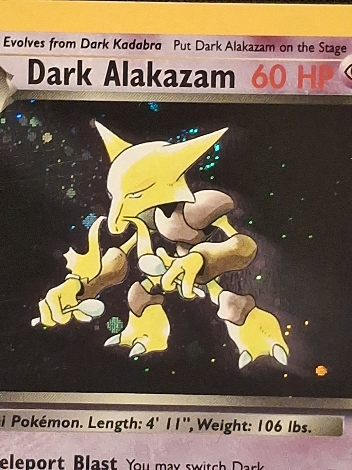 Dark Alakazam 1/82 (SWIRL) Team Rocket Holo WOTC Any 3 Free Ship
