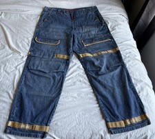 Vintage Marithe Francois Girbaud Jean 40x32 Cargo Shuttle Tape Beige M FG Baggy