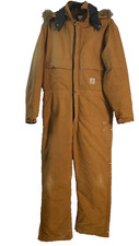 Carhartt Quilted Insulated Coveralls Hooded Mens Brown Duck Arctic Cold USA