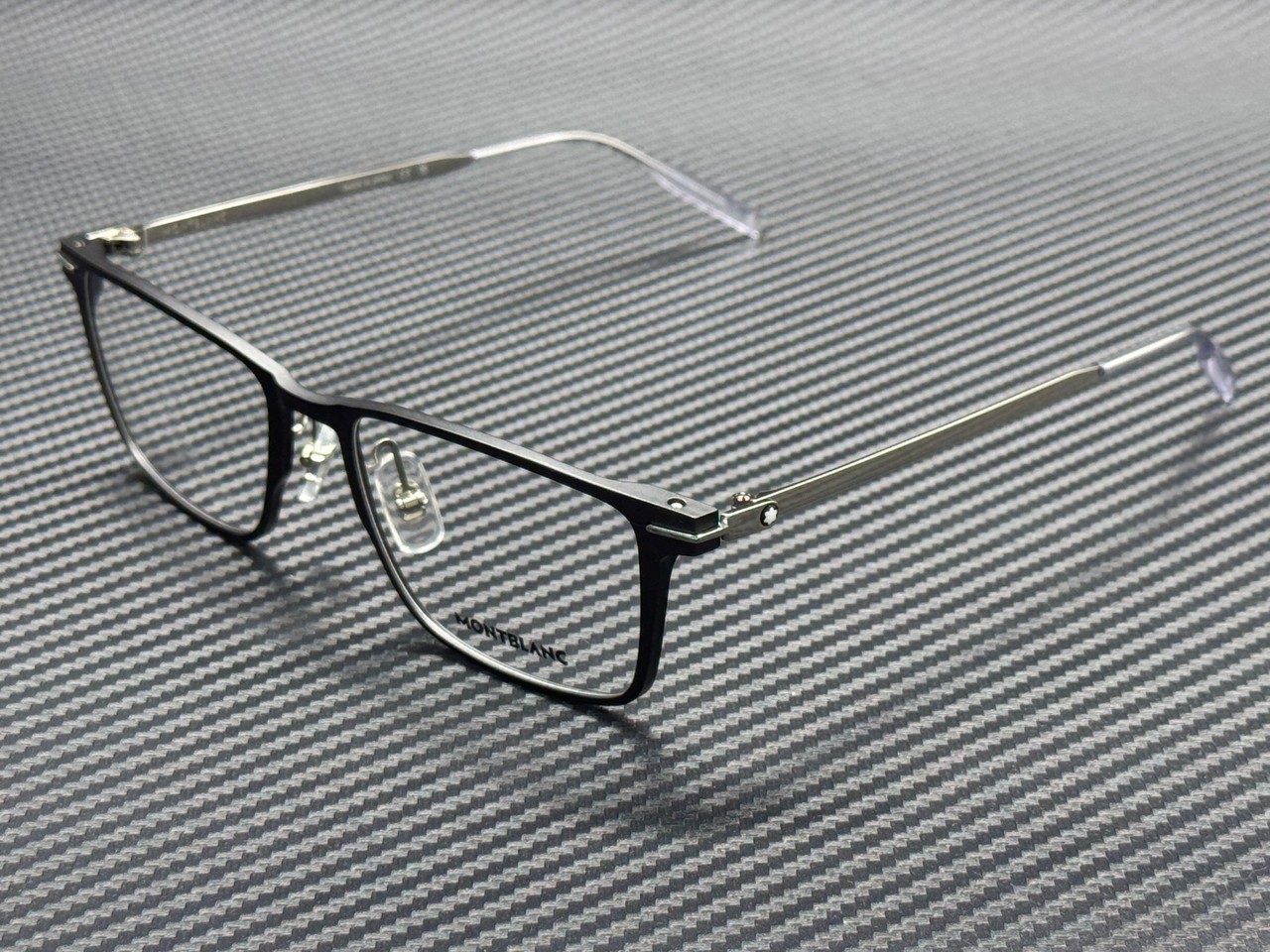 MONT BLANC MB0396ON 002 Black Silver Men's 54 mm Eyeglasses