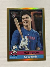Matt Shaw RC 2025 Topps Heritage Chrome Gold Refractor /50 Cubs Rookie #712