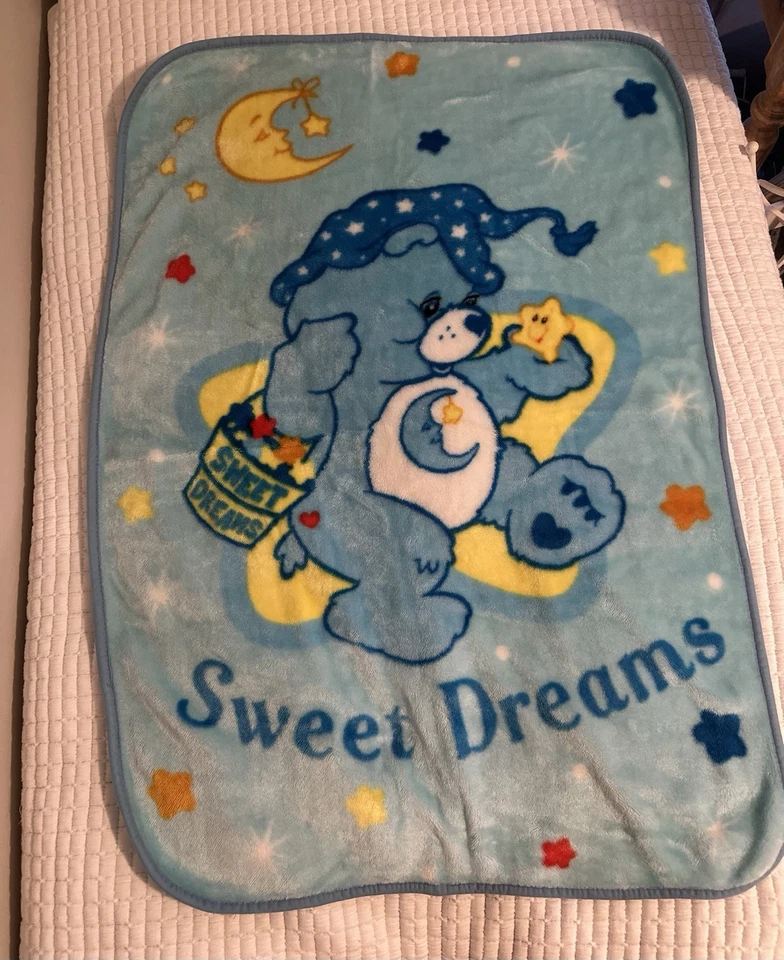 Manta bebé vintage Care Bears Y2K Sweet Dreams 40 x 28 estrellas azules luna Foto 4 de 4