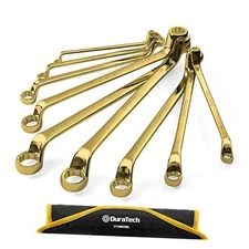  Offset Box Wrench Set, Metric, 9-Piece, 6-23mm, 75-Degree, CR Titanium-plated