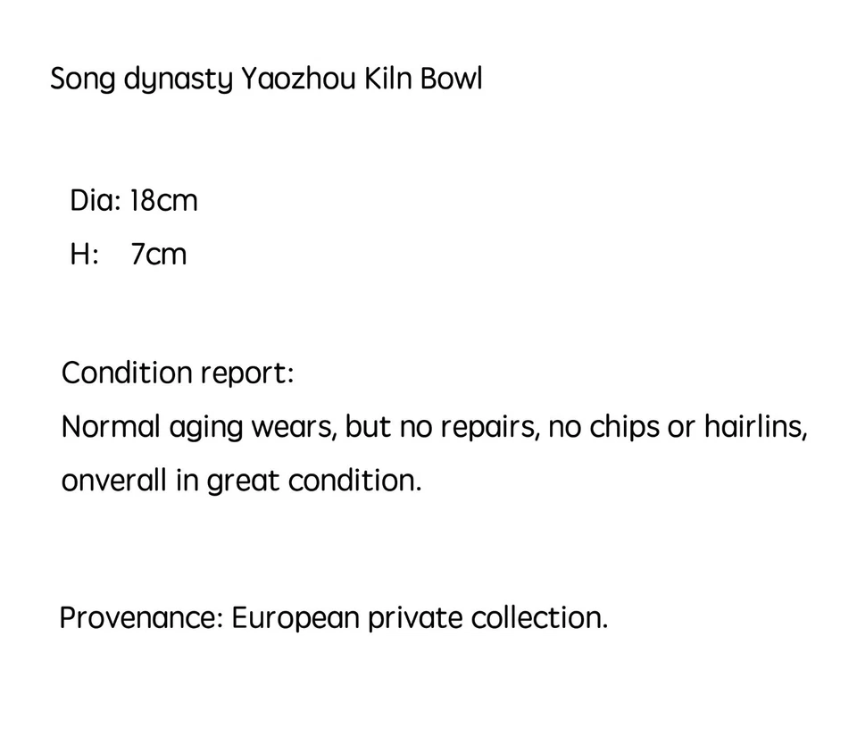 Antiguo tazón de porcelana tallado Yaozhou Celedon de cerámica china rara de la dinastía Song Foto 2 de 4