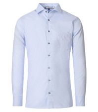 CASAMODA Mens Business Shirt Modern Fit Kent Collar Long Sleeve Solid Light Blue
