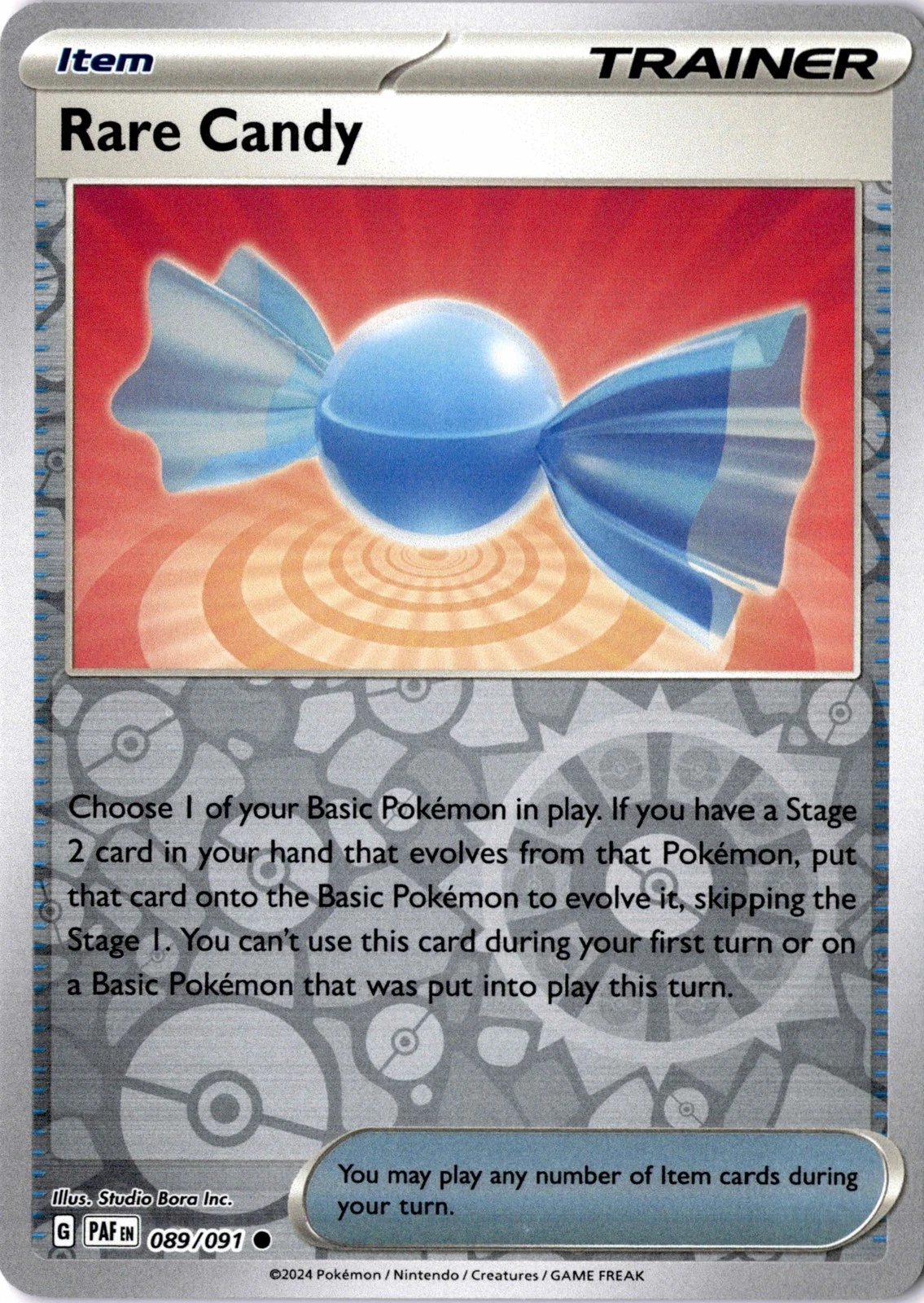 Rare Candy Reverse Holofoil 089/091 Common SV: Paldean Fates Near Mint