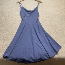 See You Monday Los Angeles Blue Sleeveless Midi Dress Fit & Flare Size M