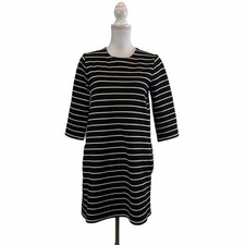 ZARA KNIT Medium Stripe Black White Mini Dress