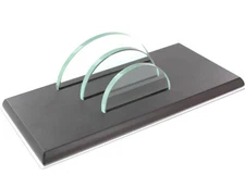 Things Remembered Wood & Glass Desk Letter Rack Holder