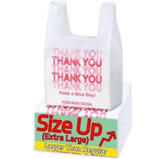 Extra Large 13" x 8" x 23" X-Large Size up, 100 Count Plastic Bags with Han...