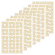 432 Pcs Dia. 21mm/0.8" Hole Cover Stickers, Beige Wood