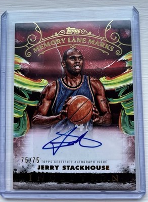 2025 Topps Inception Memory Lane Marks Jerry Stackhouse Auto 75/75 Book End