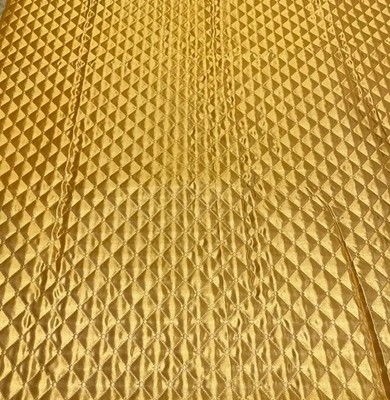 Satin Quilted Polyester Batting Fabric - GOLD- 58''/60'' Width Sold By The Yard