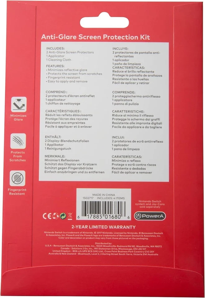 Nintendo Switch Screen Protector kit (Pack of 2)  PowerA Ex-Display - Image 2 of 4