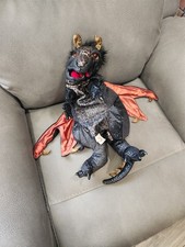 Folkmanis Black Dragon Expandable Wings Hand Puppet Plush Toy Stuffed Animal