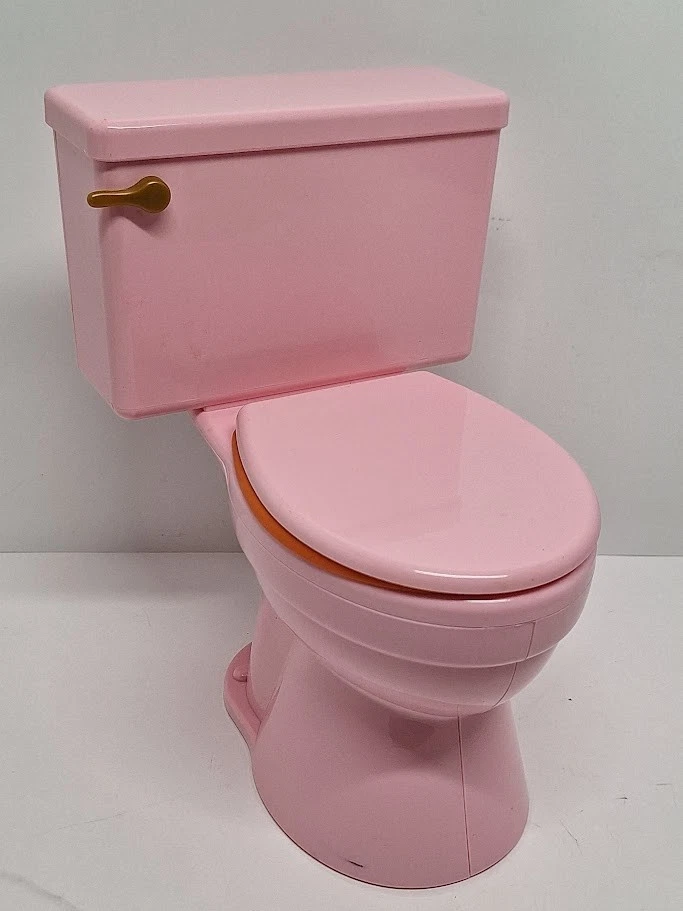 Inodoro lavable American Girl Julie Groovy naranja baño FUNCIONA Foto 3 de 4