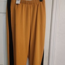 Ashley Stewart Full Zip Hooded Sweatshirt  Pants Set Mustard Black Size 14/16