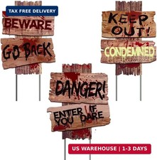 Halloween Decorations, 3 Pack 19" x 16" Yard Signs Stakes Props Outdoor Decor Sc