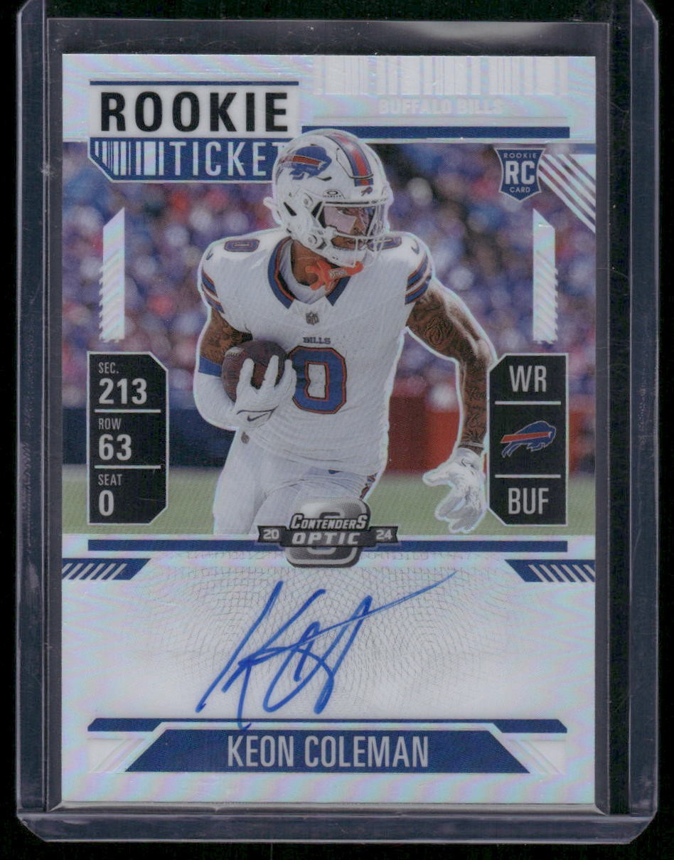 2024 Panini Contenders Optic #117 Keon Coleman Silver Auto Rookie RC HOLO
