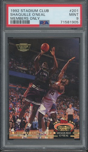 1992 Topps Stadium Club Members Only #201 Shaquille O'Neal RC Rookie Mint PSA 9
