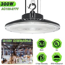 300W LED High Bay Light Dimmable Commercial Warehouse Lighting Fixture 42000lm