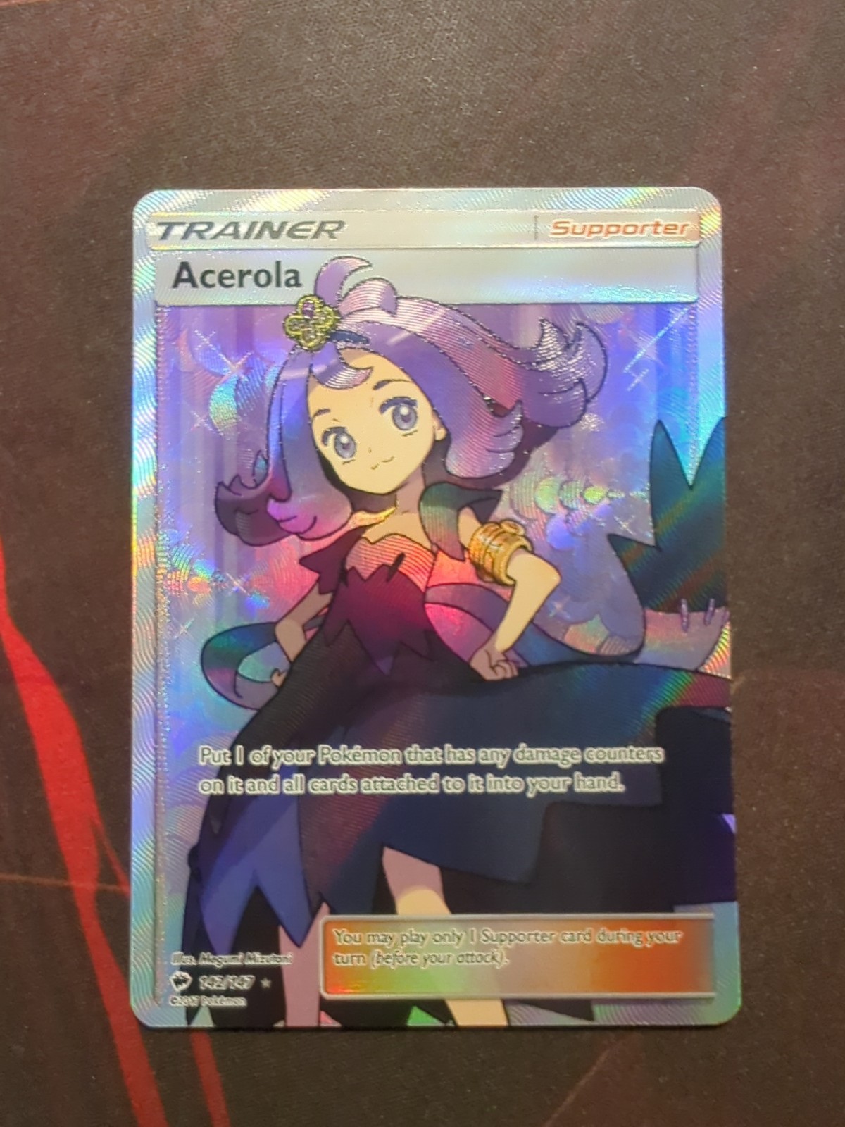 Acerola 2017 Sun & Moon: Burning Shadows #142/147 Holo (Full Art