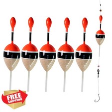 THKFISH 5pc Balsa Wood Slide Fishing Floats Bobbers 1/2oz 1/6oz