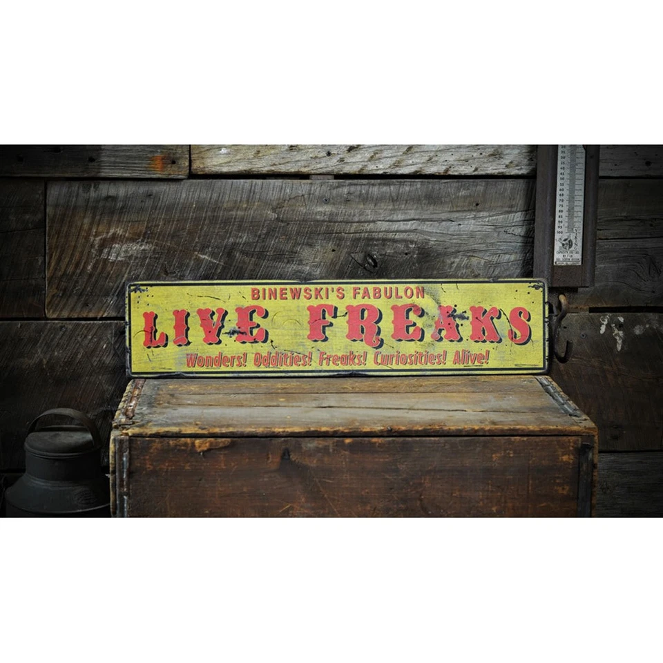 Custom Carnival Freak Show Sign - Rustic Hand Made Vintage Wooden - Image 2 of 3