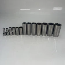 MATCO TOOLS  3/8" DRIVE 13 PIECE SAE 6 POINT DEEP SOCKET SET 1/4”- 1”