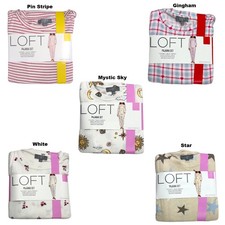 Loft Women's 2 Piece Hacci Knit Long Sleeve Shirt Jogger Pajama Set