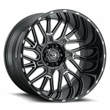 22 Vision 404 Brawl Gloss Black Milled Spoke 22x14 Wheel 8x170 -76mm Rim