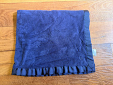 Ralph Lauren Navy Blue SOFT Luxury Baby Blanket Polo Pony Reversible Plush
