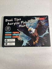acrylic paint markers set - dual tips brush  nib - 20 colors  see photos 