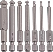 Ball End Hex Head Metric Allen Wrench Drill 7 BALL / 2.56 inch, Grey 