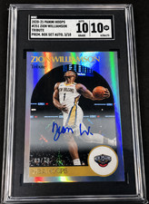 2020-21 NBA Hoops Zion Williamson Tribute Foil Auto /10 SGC 10 Gem Pelicans Pop1
