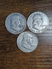 Franklin silver half dollars 1949 P,D And S 90% Silver