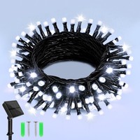 Solar Lichterkette AußEn 5M 50 Led Kaltweiß Wetterfest 8 Modi FüR Garten