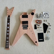 DIY Dean Electric Guitar Unfinished Kit Genuine Rosewood Fretboard Maple Neck