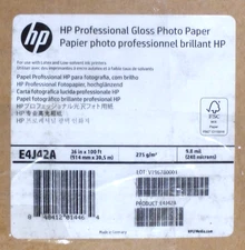 HP Professional Gloss Large Format Photo Paper, 36 in. x 100 ft., E4J42A, USED