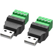 2PCS 300V 8A USB 2.0 Type A Male to 4 Pin Screw Terminal Connector