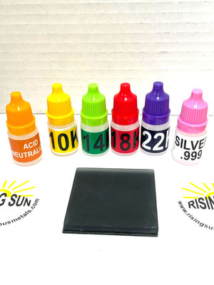Gold Testing , 10K 14K 18K 22K  , .999  Silver Test , Acid Neutralizer, Stone 