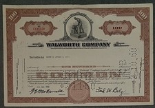 Walworth Company 1958 100 Shares
